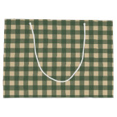 Grand Sac Cadeau Gingham Vert Rustique Campagne (Dos)