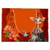 Grand Sac Cadeau Girafe sucrée (Dos)