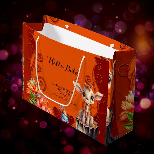 Grand Sac Cadeau Girafe sucrée
