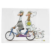 Grand Sac Cadeau girafes de couples de mariage (Dos)