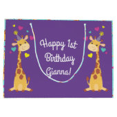 Grand Sac Cadeau Giraffe Anniversaire de enfant Party Cute (Dos)