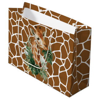 Grand Sac Cadeau Giraffe With Palms