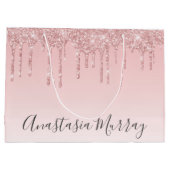 Grand Sac Cadeau Girly Glam Blush Rose Gold Parties scintillant Dri (Dos)