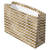Grand Sac Cadeau Glam Gold White Zigzag (Dos Angle)