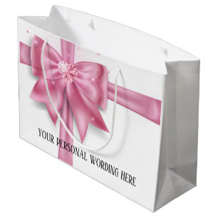 Grand Sac Cadeau Glam grand satin rose cadeau arc diamant coeur par