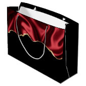 Grand Sac Cadeau Glam rouge foncé Satin foncé Design abstrait (Dos Angle)