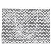Grand Sac Cadeau Glam Silver White Zigzag Stripes (Dos)