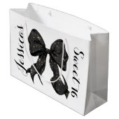 Grand Sac Cadeau Glamour Coquette Noir/Or Bow (Dos Angle)