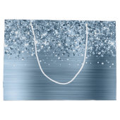 Grand Sac Cadeau Glittery Light Blue Glam Name (Dos)