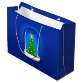 Grand Sac Cadeau Globe des neiges (Devant Angle)