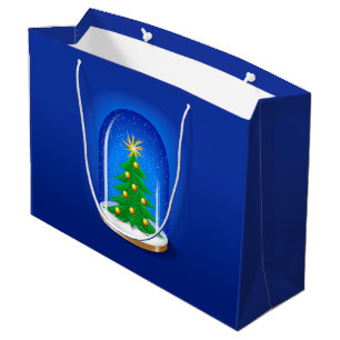 Grand Sac Cadeau Globe des neiges