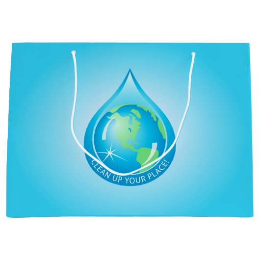 Grand Sac Cadeau Globe in Waterdrop (Devant)