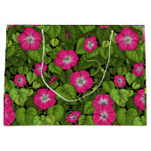 Grand Sac Cadeau Gloire du matin en rose et vert (Devant)