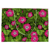 Grand Sac Cadeau Gloire du matin en rose et vert (Dos)