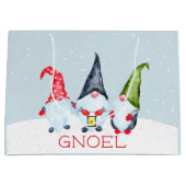 Grand Sac Cadeau Gnoel Christmas Gnomes (Devant)