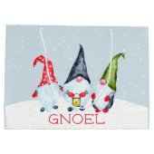 Grand Sac Cadeau Gnoel Christmas Gnomes (Dos)
