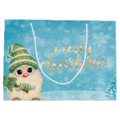 Grand Sac Cadeau Gnome Cute Avec Pin Tree Vacances (Dos)