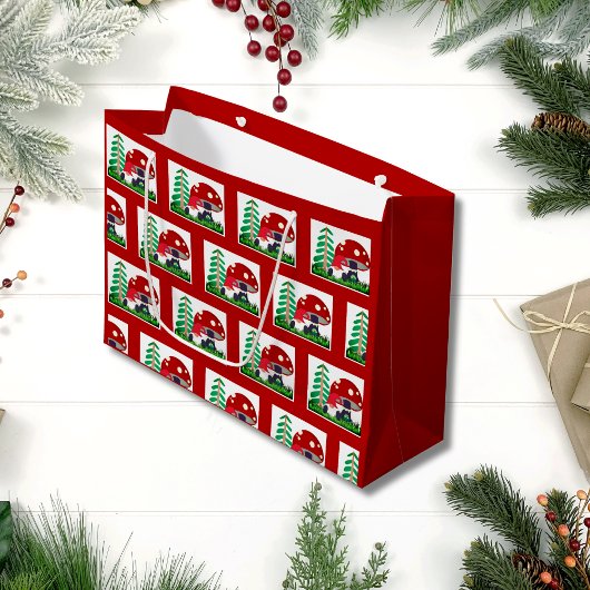 Grand Sac Cadeau Gnome Mignonne À La Maison