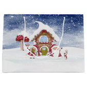 Grand Sac Cadeau Gnome rouge et blanc pour les fêtes (Devant)