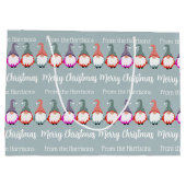 Grand Sac Cadeau Gnomes colorés Joyeux Noël (Dos)