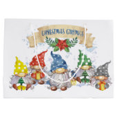 Grand Sac Cadeau Gnomes de Noël (Dos)