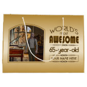 Grand Sac Cadeau Gold 65th Birthday World's Best Custom Photo Frame (Dos)