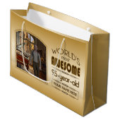 Grand Sac Cadeau Gold 95th Birthday World's Best Custom Photo Frame (Devant Angle)