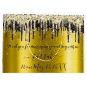 Grand Sac Cadeau Gold Black Drips Favoriser Mariage Faveur (Dos)