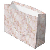 Grand Sac Cadeau Gold Blush Pink Rose Petals Floral Wedding (Dos Angle)