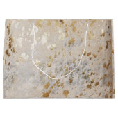 Grand Sac Cadeau Gold Cowhide Print Metallic (Devant)