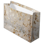 Grand Sac Cadeau Gold Cowhide Print Metallic (Devant Angle)