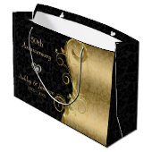 Grand Sac Cadeau Gold Et Black Damask (Dos Angle)
