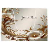 Grand Sac Cadeau Gold Floral Gift Bag (Dos)