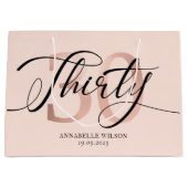 Grand Sac Cadeau Gold Foil Rose 30e anniversaire  (Devant)