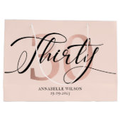 Grand Sac Cadeau Gold Foil Rose 30e anniversaire  (Dos)