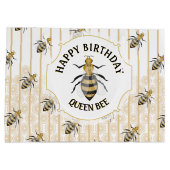 Grand Sac Cadeau Gold moderne et Black Honey Bee Hive (Dos)