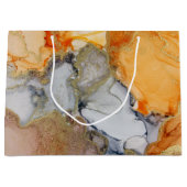 Grand Sac Cadeau Gold Orange Grey Abstrait (Devant)
