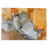 Grand Sac Cadeau Gold Orange Grey Abstrait (Dos)