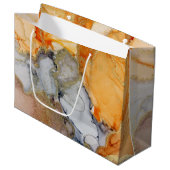 Grand Sac Cadeau Gold Orange Grey Abstrait (Devant Angle)