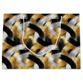 Grand Sac Cadeau Gold Silver Black Christmas Celebration (Devant)