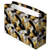 Grand Sac Cadeau Gold Silver Black Christmas Celebration (Dos Angle)