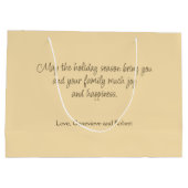 Grand Sac Cadeau Gold Silver Pine Trees Personalized Christmas (Dos)