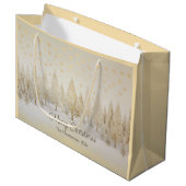 Grand Sac Cadeau Gold Silver Pine Trees Personalized Christmas (Devant Angle)