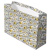 Grand Sac Cadeau Gold & Silver Swirl Elegance (Dos Angle)