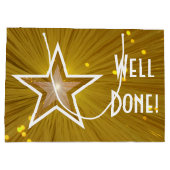 Grand Sac Cadeau Gold Star print Bien Fait blanc (Dos)