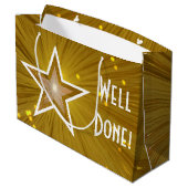 Grand Sac Cadeau Gold Star print Bien Fait blanc (Dos Angle)