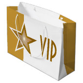 Grand Sac Cadeau Gold Star print VIP or blanc large (Dos Angle)