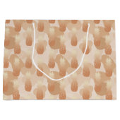 Grand Sac Cadeau Golden Pineapples Pattern Tropical  (Devant)
