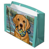 Grand Sac Cadeau Golden Retriever (Dos Angle)