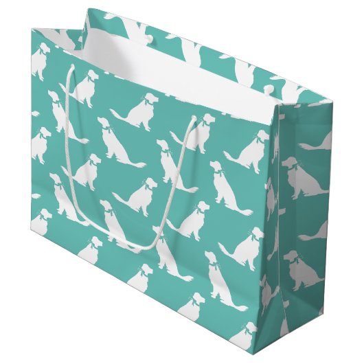 Grand Sac Cadeau Golden Retriever (Devant Angle)